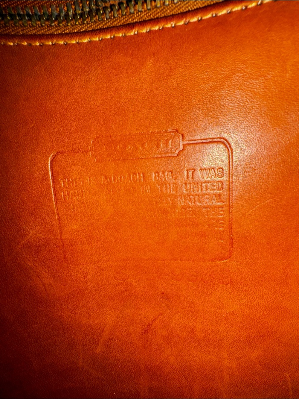 Coach 9988 RARE MEDIUM Vintage 90's Cognac Crescent Saddle Bag - Picture 12 of 13
